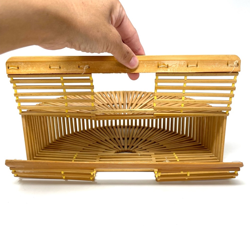 Neutral Bamboo Arc Handle Women's Handbag - Natural - Picture 9 of 10